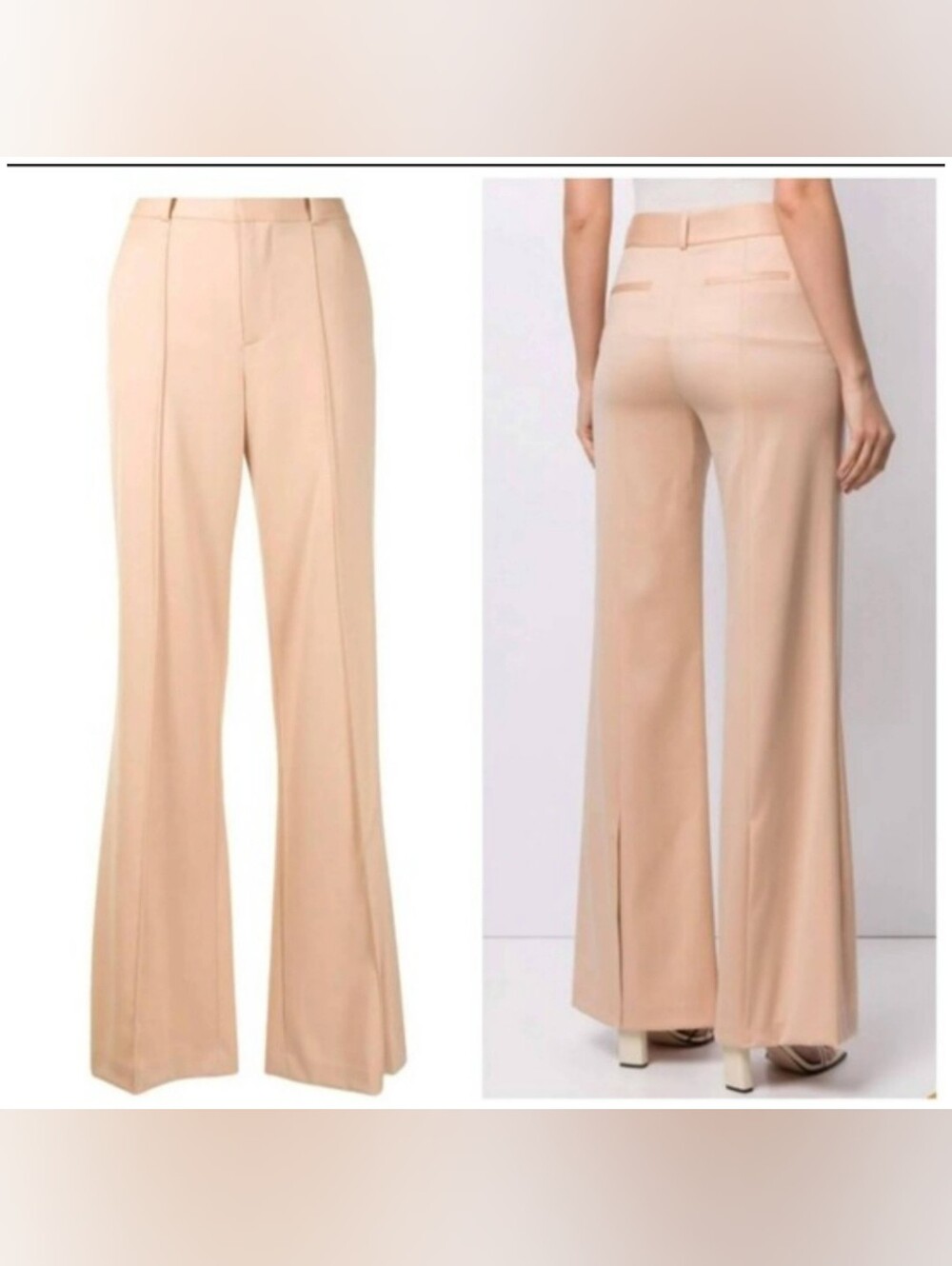 ALICE + OLIVIA PAULA HIGH WAIST PANT WITH BACK SLIT SIZE 12 NWT $330 - Picture 5 of 13